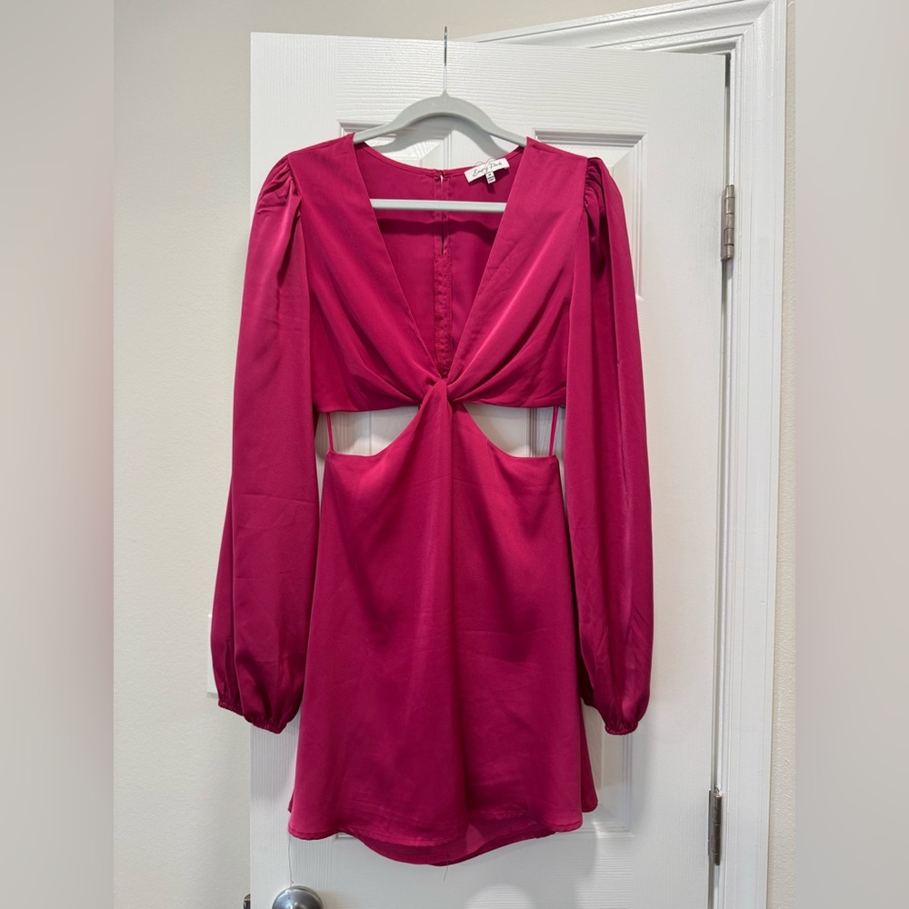 Emory Park Pink Cut-Out Tie Front Sheath Dress